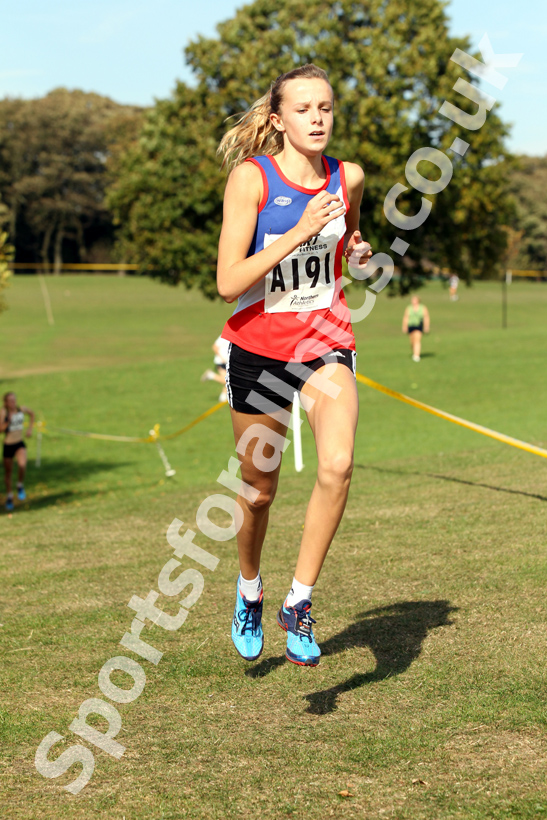 Abbie Hetherington (Carlisle and Aspatria AC), under-17 girls, Northern Cross Country Relay, Graves Park, Sheffield